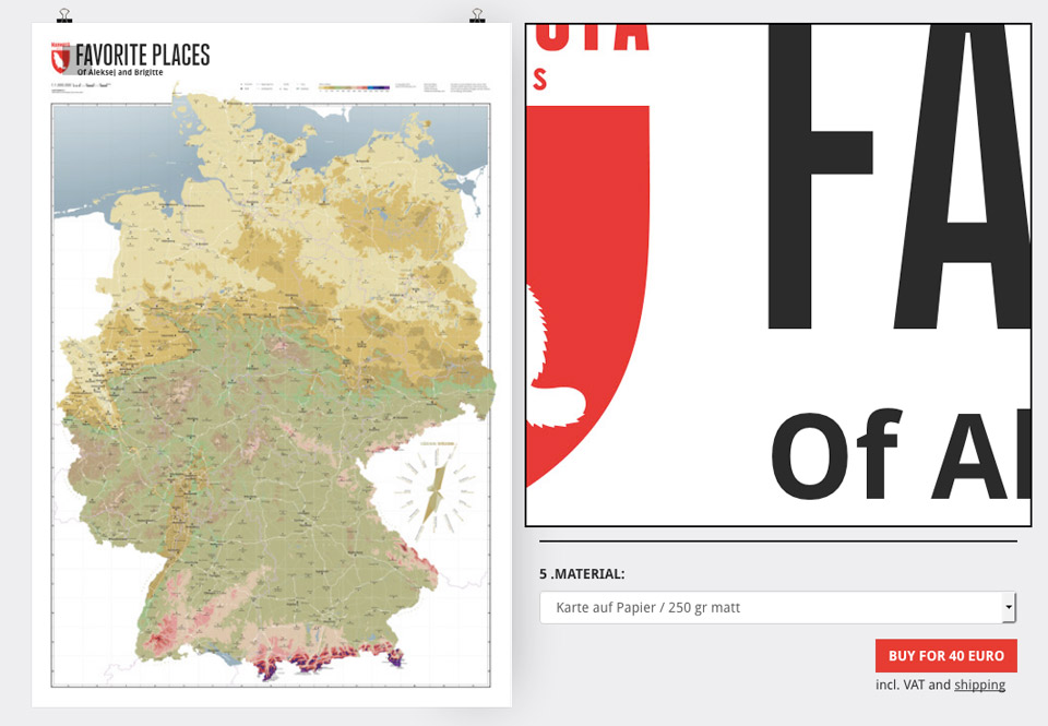 Titel wählen bei der individualisierten Deutschlandkarte
