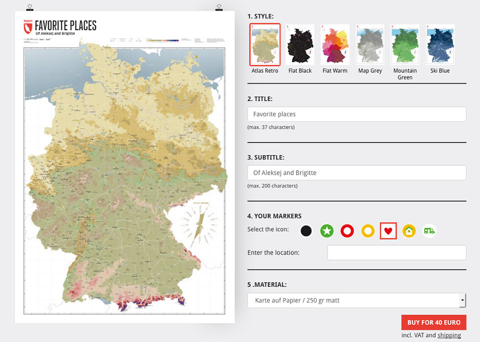 Markierungen setzen auf der individualisierten Deutschlandkarte