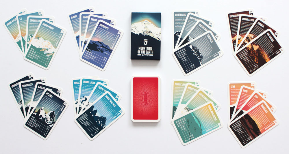 Quartett der Berge der Welt mit 32 Karten