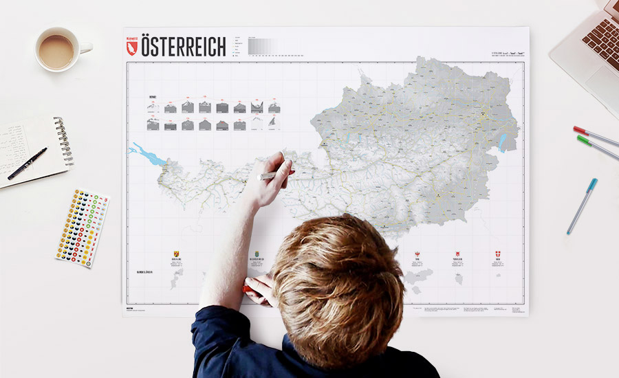 Österreich Karte - eignene Markierungen einzeichnen