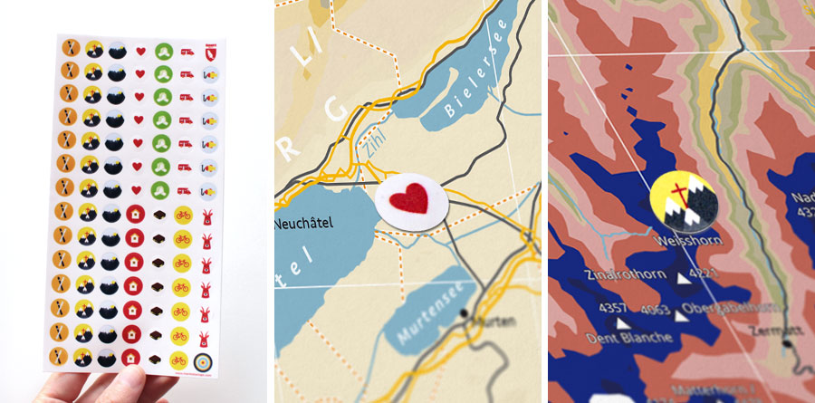 Marmota Sticker für die Schweiz Karte
